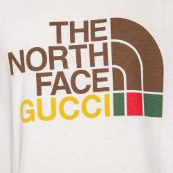 Gucci x The North Face Cream Logo Printed Cotton Short Sleeve T-Shirt M