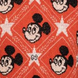 Gucci x Disney Orange All Over Mickey Mouse Crew Neck Knit Sweater XS