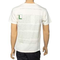 Gucci Cream Cotton Manifesto Mask Printed Crew Neck T-Shirt XS
