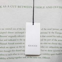 Gucci Cream Cotton Manifesto Mask Printed Crew Neck T-Shirt XS