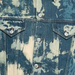 Gucci Blue Washed Denim Studded Button Front Jacket S
