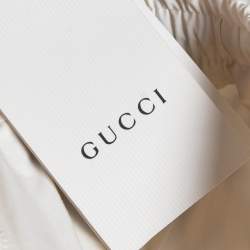Gucci Ivory Cotton Web Stripe Trim Detailed Shorts M