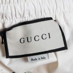 Gucci Ivory Cotton Web Stripe Trim Detailed Shorts M