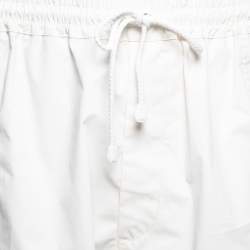 Gucci Ivory Cotton Web Stripe Trim Detailed Shorts M
