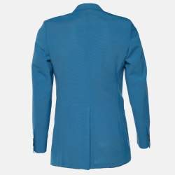 Pre Owned Gucci Teal Blue Wool Camden Single Breasted Blazer S