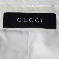 Pre Owned بنطلون غوتشي قطن بيج قصة إعتيادية مقاس كبير جداً (اكس لارج) الخصر 36 بوصة