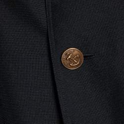 Gucci Black Canvas Double Breasted Trench Coat M