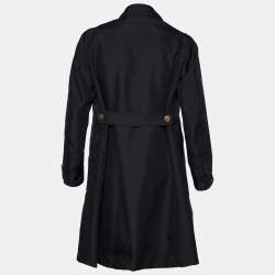 Gucci Black Canvas Double Breasted Trench Coat M