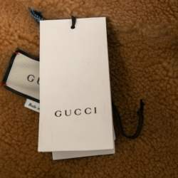 Gucci Blue Denim & Shearling Logo Patched Denim Jacket XL