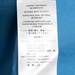 Gucci Blue Bee Star Print Cotton Duke Long Sleeve Shirt M