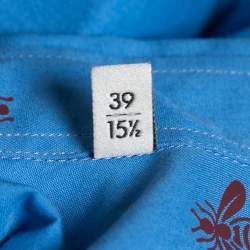 Gucci Blue Bee Star Print Cotton Duke Long Sleeve Shirt M