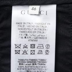 Gucci Dark Green Satin Web Stripe Detail Relaxed Trousers S