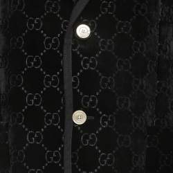 Pre Owned Gucci Black GG Supreme Jacquard Jacket M