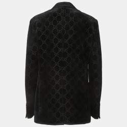 Pre Owned Gucci Black GG Supreme Jacquard Jacket M