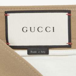 Pre Owned Gucci Khaki Wool Straight Fit Trousers M