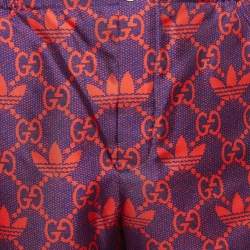 Gucci X Adidas Marco GG/Trefoil Print Silk Shorts S