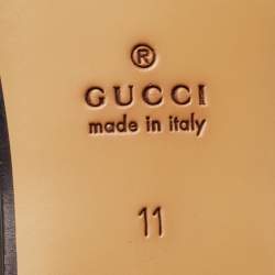 Gucci Black Leather Jordaan Loafers Size 45
