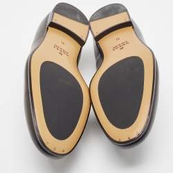 Gucci Black Leather Jordaan Loafers Size 45