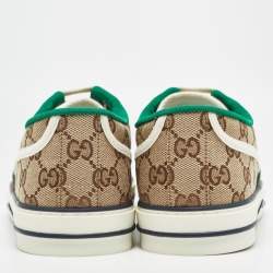 Pre Owned Gucci Beige/Ebony GG Canvas Tennis 1977 Sneakers Size 42