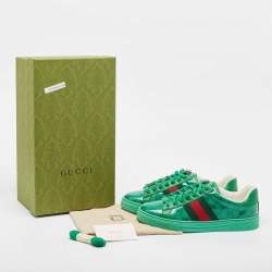 Gucci Green GG Crystal Canvas Ace Sneakers Size 41