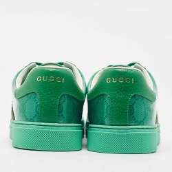 Gucci Green GG Crystal Canvas Ace Sneakers Size 41