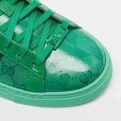 Gucci Green GG Crystal Canvas Ace Sneakers Size 41