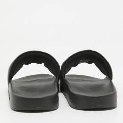 Gucci Black Leather Original Slides Size 42