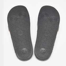 Pre Owned Gucci Cream Rubber Gucci Logo Slide Sandals Size 41