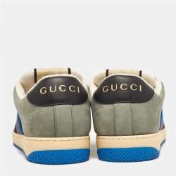 Gucci Multicolor GG Canvas and Nubuck Leather Screener Sneakers Size 44.5