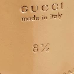 Pre Owned Gucci Green GG Velvet and Leather Horsebit Slip On Loafers 42.5