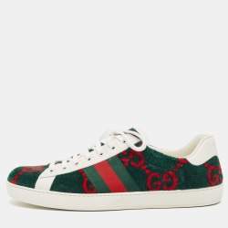 Gucci Tricolor GG Terry Fabric and Leather Ace Sneakers Size 45.5