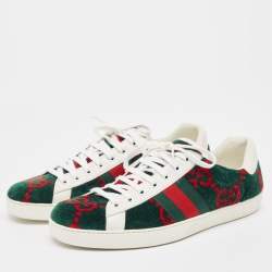 Gucci Tricolor GG Terry Fabric and Leather Ace Sneakers Size 45.5