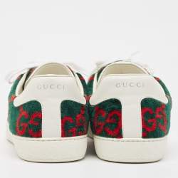 Gucci Tricolor GG Terry Fabric and Leather Ace Sneakers Size 45.5