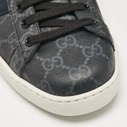 Gucci Black Canvas Ace Lace Up Sneakers Size 40