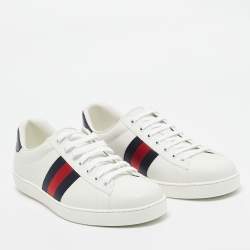 Gucci White Leather Ace Sneakers Size 45