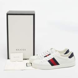 Gucci White Leather Ace Sneakers Size 45