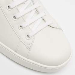 Pre Owned Gucci White Leather Ace Low Top Sneakers 44.5