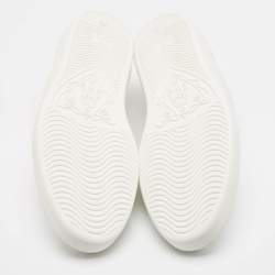 Pre Owned Gucci White Leather Ace Low Top Sneakers 44.5