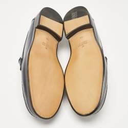 Pre Owned Gucci Dark Blue Leather Horsebit Loafers Size 48