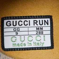 Gucci Beige/Blue Leather Ultralight Plume GG Cubic Sneakers Size 43