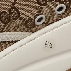 Gucci Beige GG Canvas Lace Up Sneakers Size 42.5