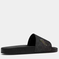 Gucci Black GG Supreme Tigers Slides EU 41