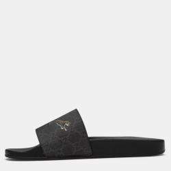 Gucci Black GG Supreme Tigers Slides EU 41