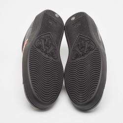 Gucci Black Leather Ace Web Low Top Sneakers Size 42