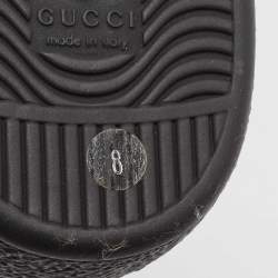Gucci Black Leather Ace Web Low Top Sneakers Size 42