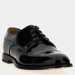 Gucci Black Patent Leather Lace-up Derby Shoes EU 41