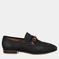Gucci Black Denim Horsebit  Loafers EU 41
