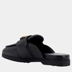 Gucci Black Leather Mule Sandals EU 42.5