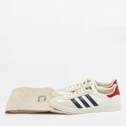 Adidas x Gucci White Leather and Suede Gazelle Low Top Sneakers Size 42