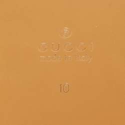 Gucci Green Quilted Satin Interlocking G Logo Flat Slides Size 44